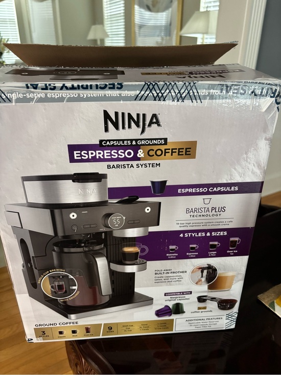 Ninja Other - Ninja Espresso & Coffee Barista System - Stainless Steel, Black, Purple Accents